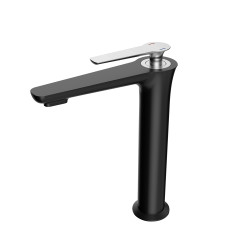 Mitigeur pour lavabo Fly haut noir et chrome ALLIBERT