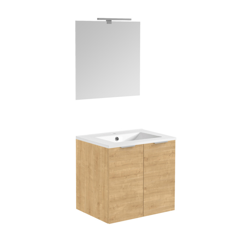 Ensemble de salle de bain à deux portes Euro Pack chêne Arlington 60 cm ALLIBERT