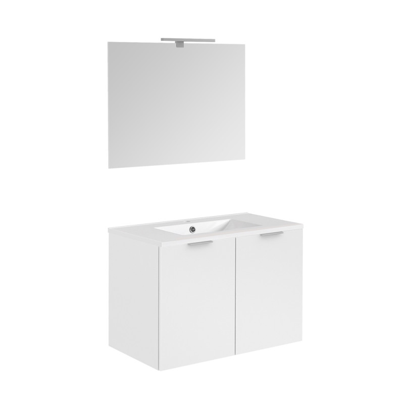 Ensemble de salle de bain à deux portes Euro Pack blanc brillant 80 cm ALLIBERT