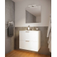 Ensemble de salle de bain à deux tiroirs Euro Pack blanc brillant 60 cm ALLIBERT
