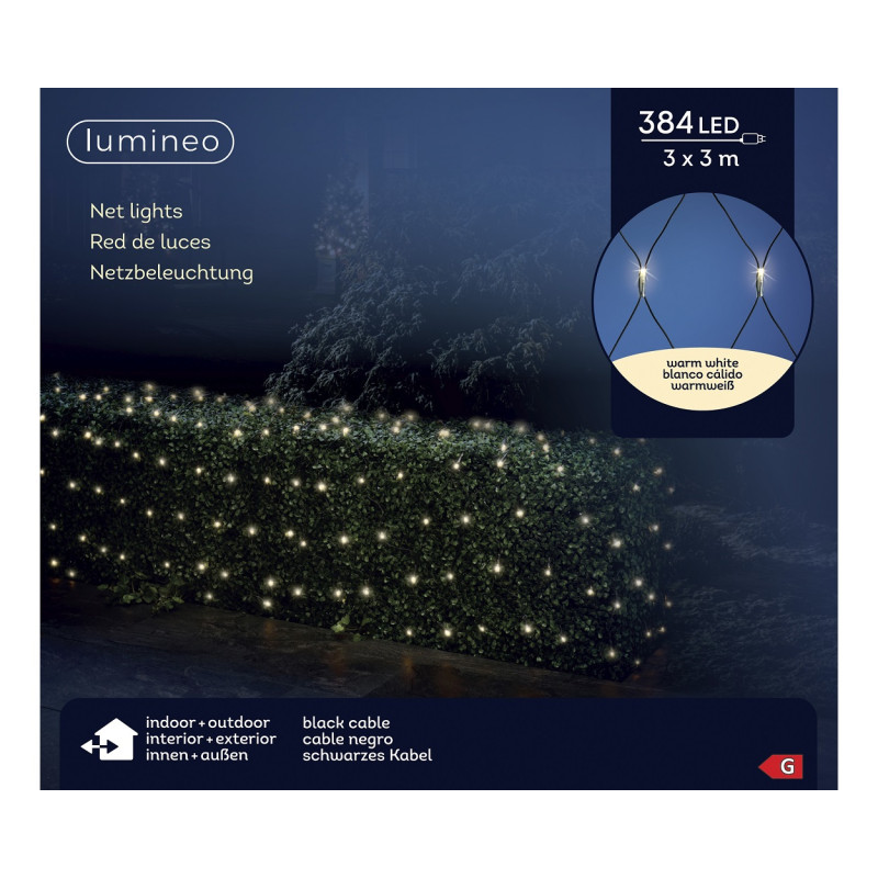 Filet lumineux LED extérieur 3x3m – Éclairage chaleureux | LUMINEO