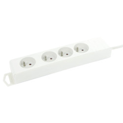 Multiprise 4 prises blanche fixation murale 1,5m – Pratique | PROFILE