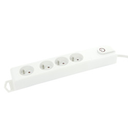 Multiprise 4 prises avec interrupteur blanc 1,5 m – Pratique | PROFILE