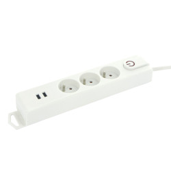 Multiprise 3 prises 2 USB – Pratique et Polyvalente | PROFILE