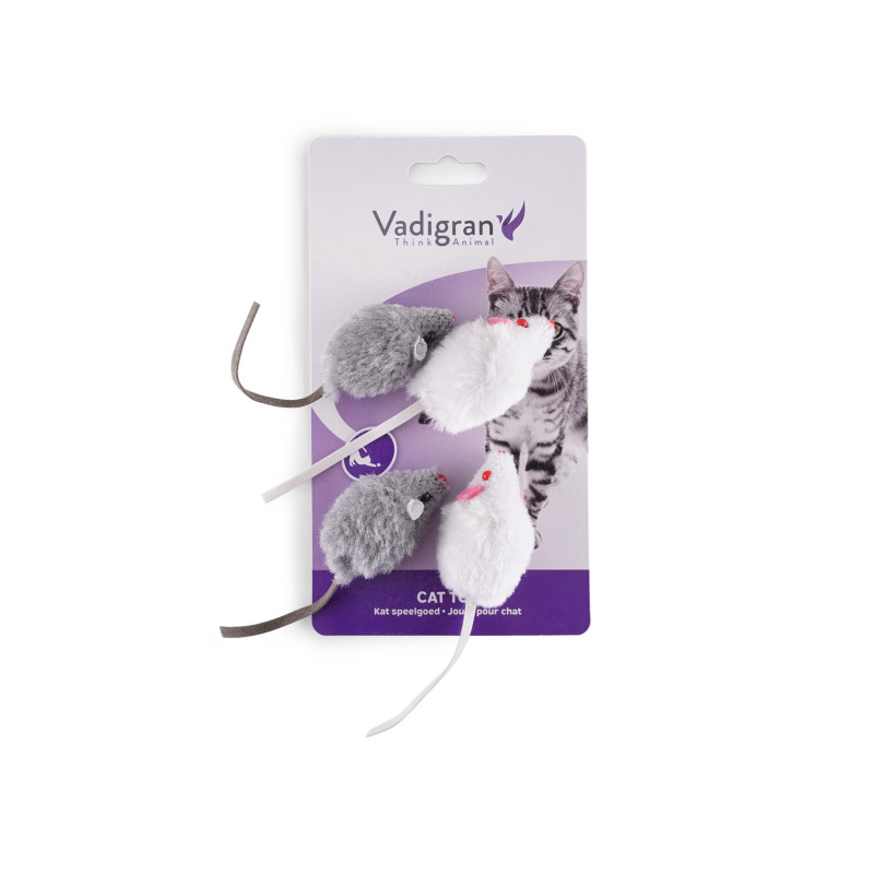 Souris à poils ras pour chat 4 pièces