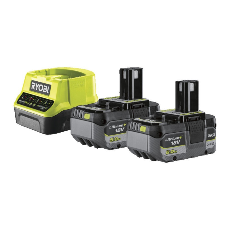 Kit avec chargeur rapide et 2 batteries Lithium One+ 5 Ah RYOBI