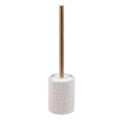 Brosse de toilette Arrow blanc et or ALLIBERT