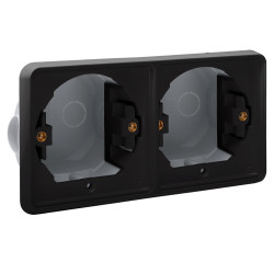Boîtier Hydro étanche double noir NIKO – Installation facile | NIKO