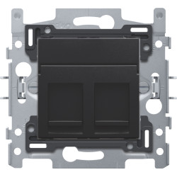 Prise RJ45 UTP CAT5 Double Noire – Connexion Fiable | NIKO