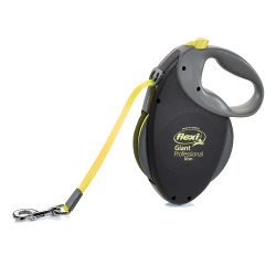 Laisse réfléchissante Flexi Giant Pro noire et jaune