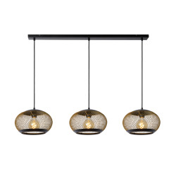Suspension Lucas or et laiton E27 3 x 40 W LUCIDE