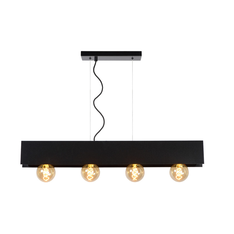 Suspension Surtus noire E27 4 x 60 W LUCIDE