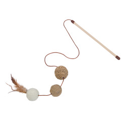 Canne à pêche avec balles pour chat
