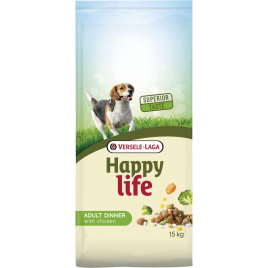 Sac de croquettes pour chien Happy Life Dîner au Poulet 15 kg