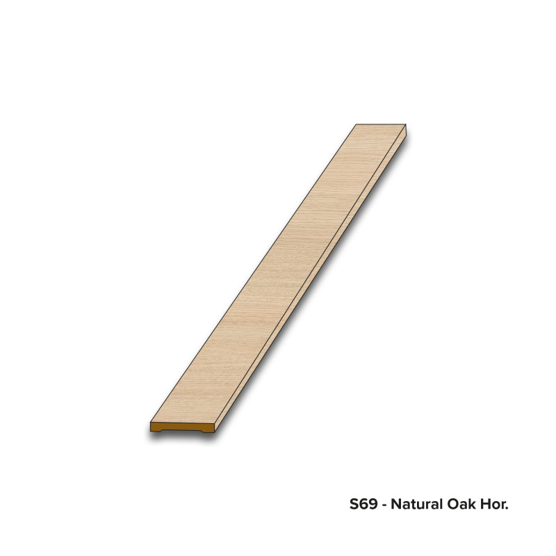 Chambranle S69 Natural Oak Horizontal 0,6 x 6 x 195 cm THYS