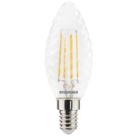 Ampoule flamme torsadée LED E14 blanc chaud 470 lm 4,5 W SYLVANIA