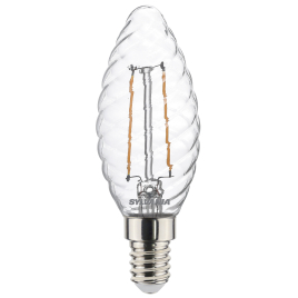 Ampoule flamme torsadée à filaments LED E14 blanc chaud 250 lm 2,5 W SYLVANIA