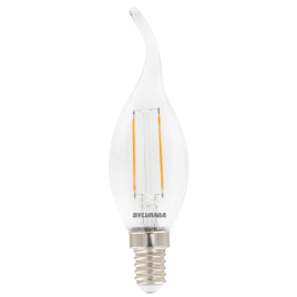 Ampoule coup de vent à filaments LED E14 blanc chaud 250 lm 2,5 W SYLVANIA