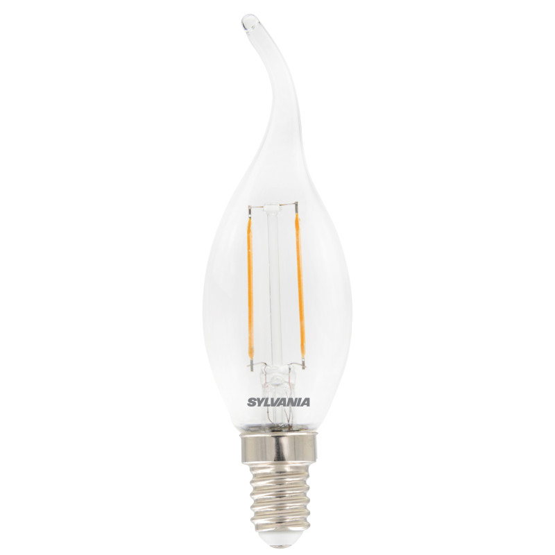 Ampoule coup de vent à filaments LED E14 blanc chaud 250 lm 2,5 W SYLVANIA