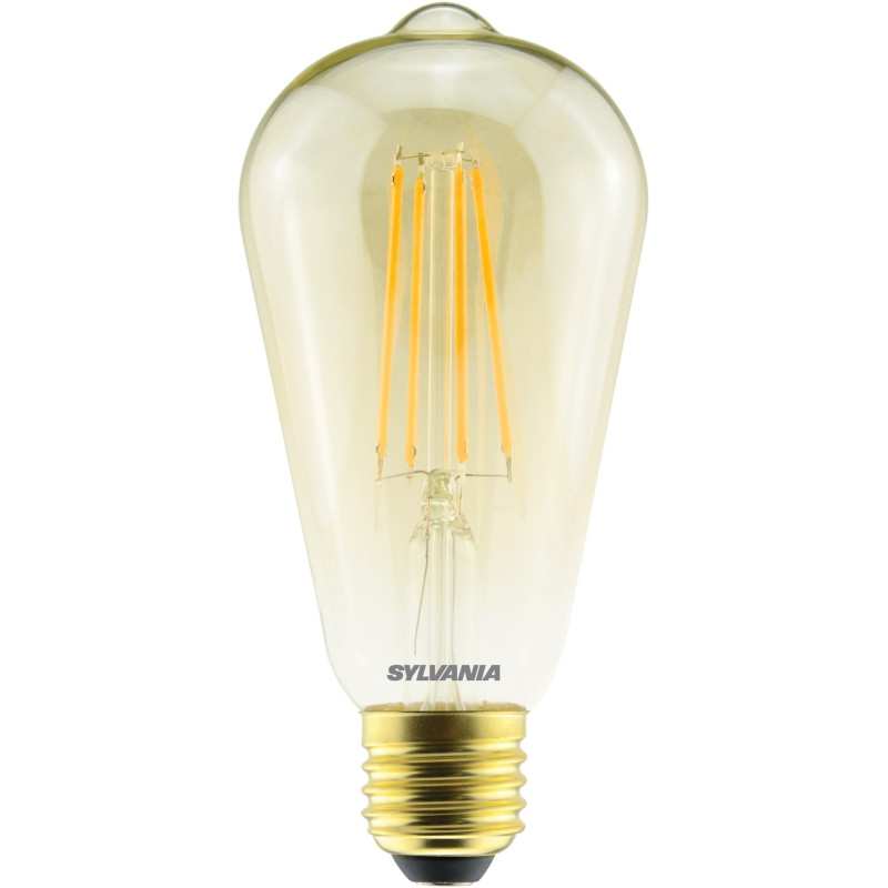 Ampoule à filaments LED E27 ambrée blanc chaud 560 lm dimmable 6 W SYLVANIA