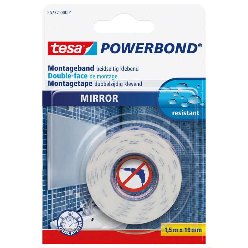 Double-face de montage Mirror Powerbond 1,5 m x 19 mm TESA