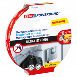 Double-face de montage Ultra Strong Powerbond 5 m x 19 mm TESA
