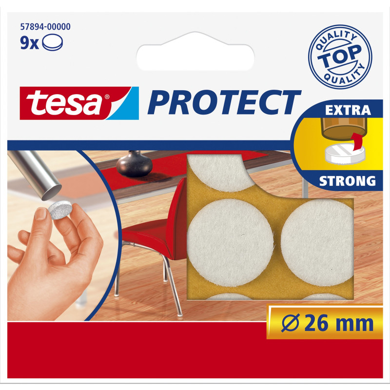 Patin en feutre Protect blanc Ø 26 mm 9 pièces TESA