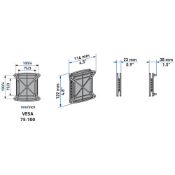 Support mural ES100 Slim pour écran de 14 à 25"