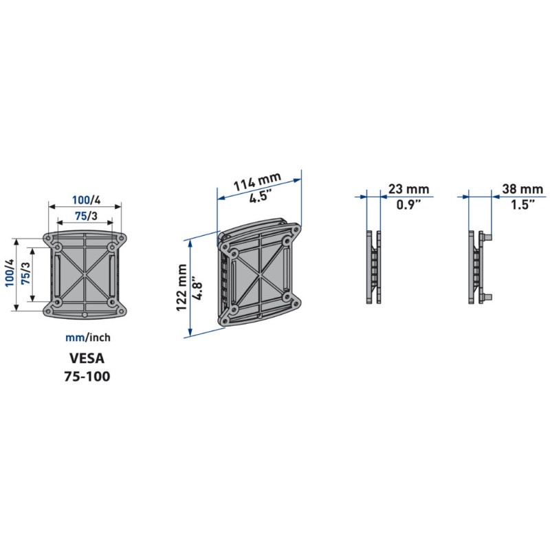 Support mural ES100 Slim pour écran de 14 à 25"