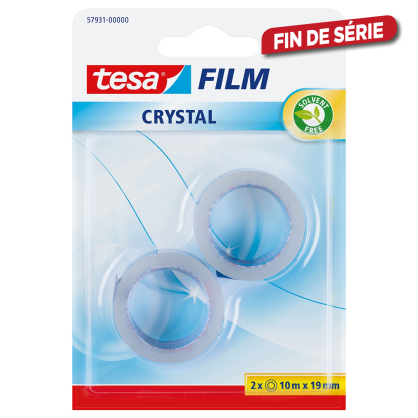 Ruban adhésif Film Crystal 10 m x 19 mm 2 pièces TESA