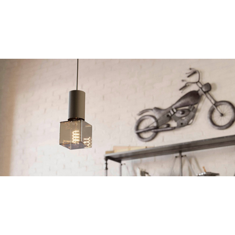 Ampoule cubique fumée à filaments LED E27 blanc chaud dimmable 50 lm 4 W EGLO