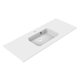 Plan de toilette Style blanc brillant simple vasque 120 cm ALLIBERT