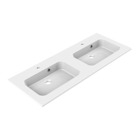 Plan de toilette Style blanc brillant double vasque 120 cm ALLIBERT