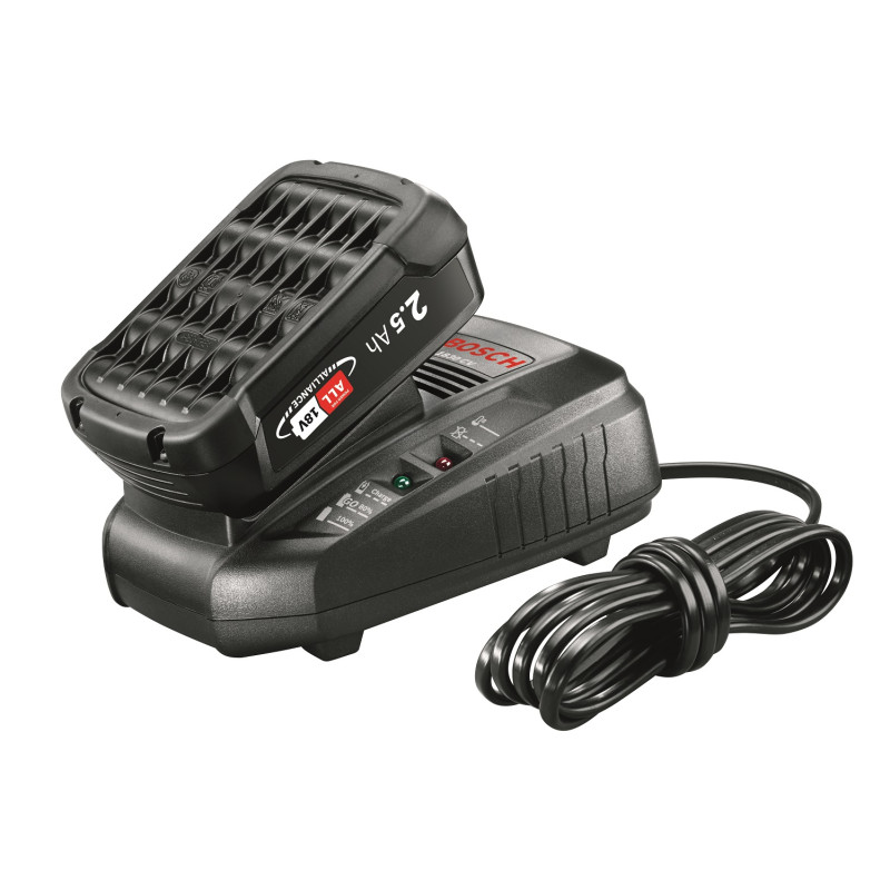 Set de batteries Lithium-Ion avec chargeur 2,5 Ah et 4 Ah 18 V BOSCH