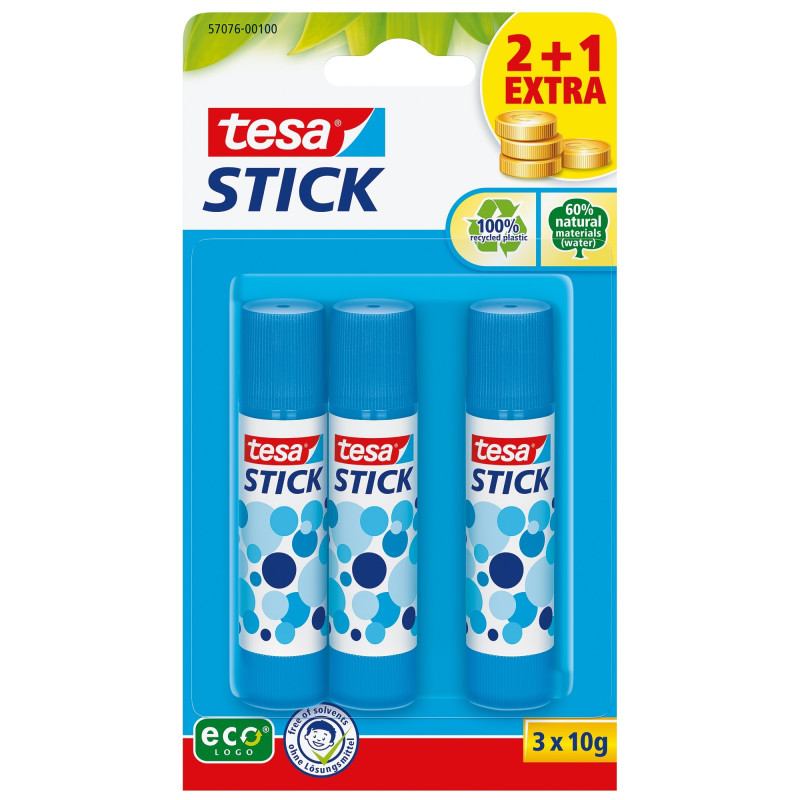 Bâton de colle Easy stick bleu 2 + 1 gratuit TESA