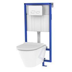 Pack WC suspendu Link avec plaque blanche ALLIBERT