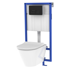 Pack WC suspendu Link avec plaque noire ALLIBERT