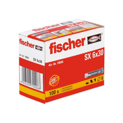 Cheville en nylon SX Ø6×30 mm — 100 pièces — Fixation robuste | FISCHER