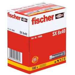 Cheville SX Nylon Ø 8×40 mm 100 pièces – Fixation robuste | FISCHER