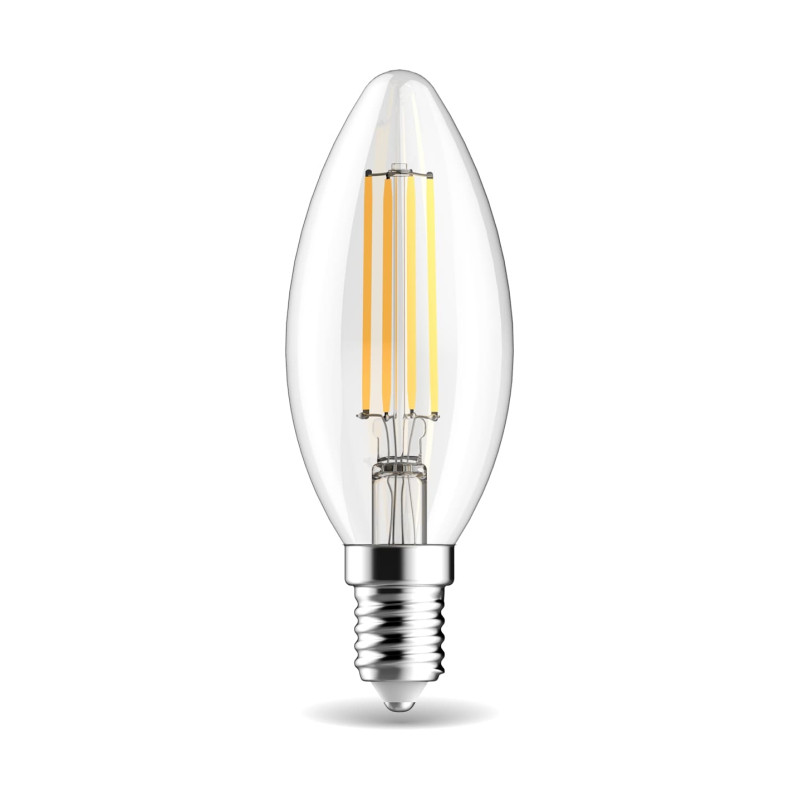 Ampoule flamme à filaments LED E14 blanc chaud 250 lm 2 W INVENTIV