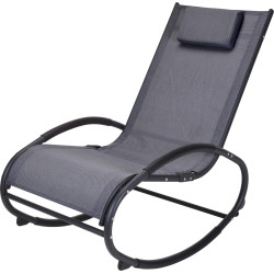 Fauteuil de jardin à bascule anthracite