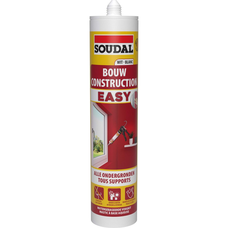 Mastic de construction Easy blanc 0,29 L SOUDAL