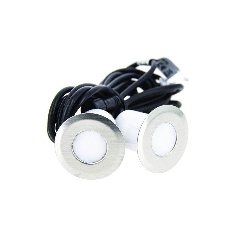 Spot extérieur à encastrer LED 4000 K chrome 2 pièces XANLITE Spot extérieur à encastrer LED 4000 K chrome 2 pièces XANLITE