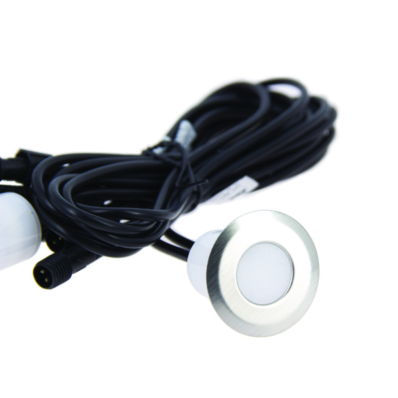 Spot extérieur  à encastrer LED RVB chrome 2 pièces XANLITE Spot extérieur  à encastrer LED RVB chrome 2 pièces XANLITE