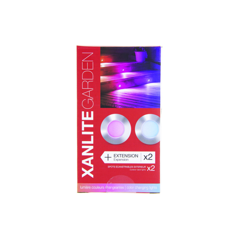 Spot extérieur  à encastrer LED RVB chrome 2 pièces XANLITE Spot extérieur  à encastrer LED RVB chrome 2 pièces XANLITE