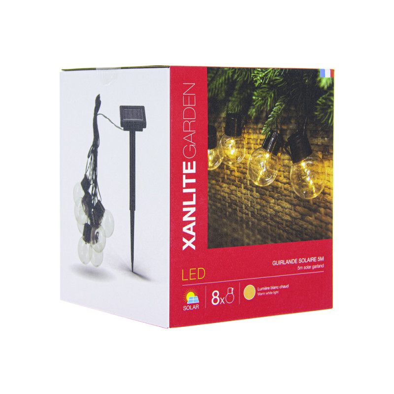 Guirlande lumineuse LED Guinguette 2700 K 5 m 8 x 1 W XANLITE Guirlande lumineuse LED Guinguette 2700 K 5 m 8 x 1 W XANLITE