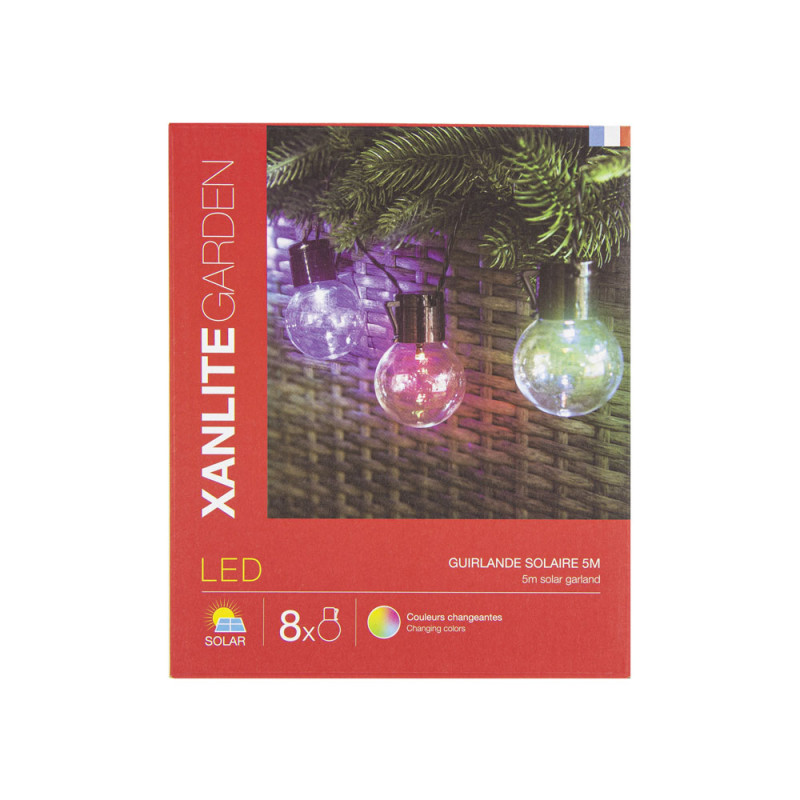 Guirlande lumineuse LED Guinguette RVB 5 m 8 x 1 W XANLITE Guirlande lumineuse LED Guinguette RVB 5 m 8 x 1 W XANLITE