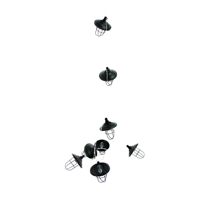 Guirlande lumineuse LED métal noir 3000 K 5 m 10 x 1 WXANLITE Guirlande lumineuse LED métal noir 3000 K 5 m 10 x 1 WXANLITE