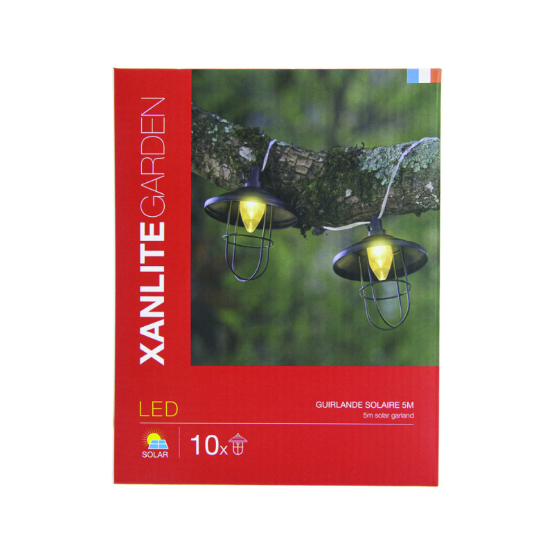 Guirlande lumineuse LED métal noir 3000 K 5 m 10 x 1 WXANLITE Guirlande lumineuse LED métal noir 3000 K 5 m 10 x 1 WXANLITE