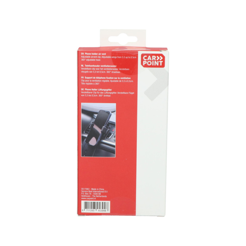 Support à pince pour smartphone sur ventilation CARPOINT Support à pince pour smartphone sur ventilation CARPOINT